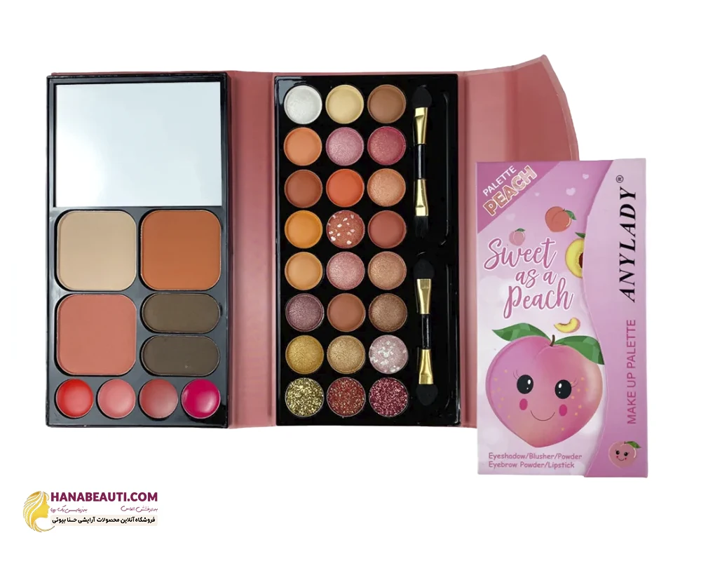 پالت کیفی چند کاره انی لیدی طرح هلو (Anylady Sweet As A Peach Make Up Palette)