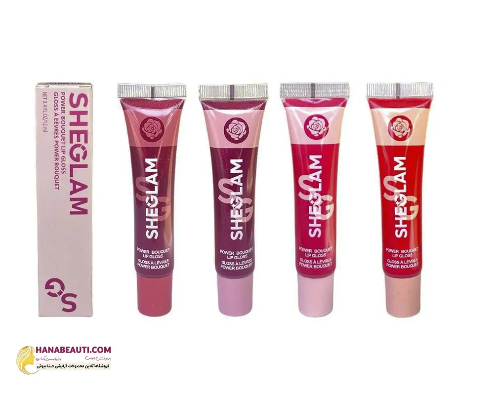  لیپ گلاس رنگی شاینی طرح شیگلم مرطوب کننده لب مدل پاوربوکت طیف نارنجی