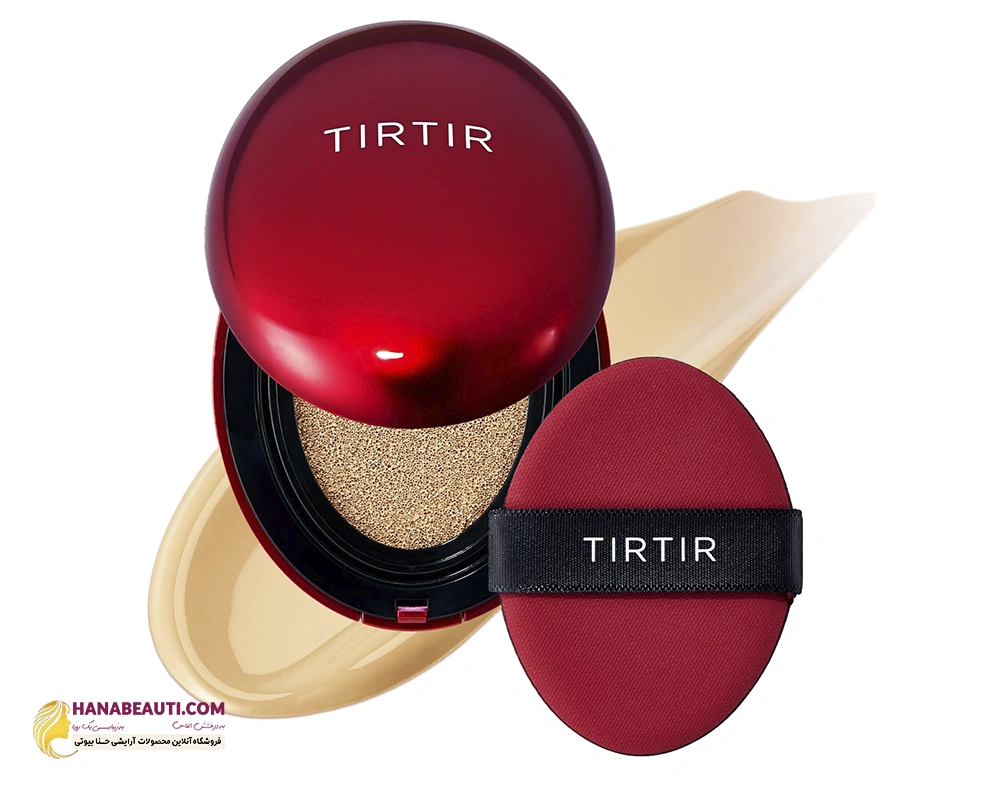 کوشن فول کاور برند تیر تیر TIRTIR Mask Fit مدل لته TIRTIR Mask Fit Red Cushion Foundation رنگ 22W Sheer Beige