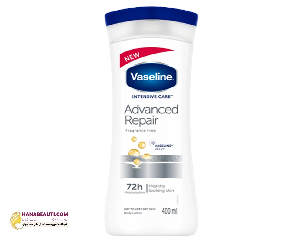 لوسیون بدن نرم کننده 72 ساعته مدل Advanced Repair مناسب پوست های خیلی خشک وازلین