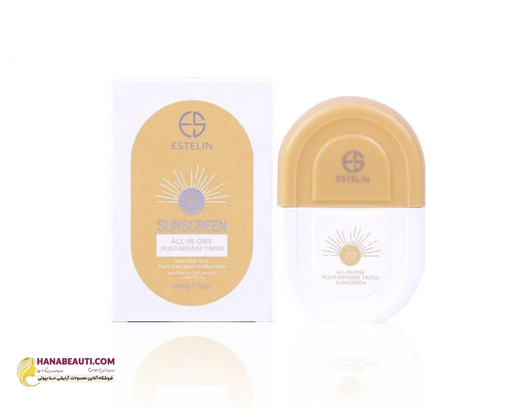 ضدآفتاب استلین رنگی روشن کننده پوست و ضدلک مولتی دیفنس SPF50 +++PA