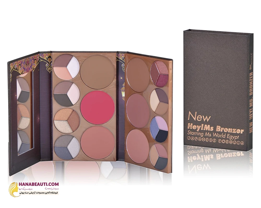 پالت سایه چشم و هایلایتر کانتور برانزر رژگونه برند آرتیستا مدل Hey Ms Bronzer